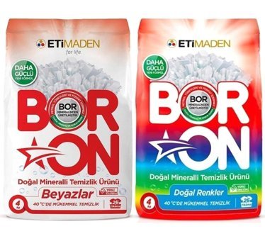 Boron Doğal Mineralli Renkliler ve Beyazlar İçin 52 Yıkama Toz Deterjan 2x4 kg