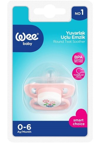 Wee Baby No:1 0-6 Ay Delikli Kiraz Uçlu Kauçuk Emzik Pembe