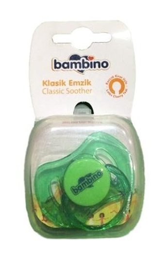 Bambino 18 Ay+ Ortodontik Kiraz Uçlu Damaklı Silikon Emzik Yeşil