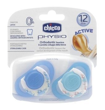 Chicco Physio 18 Ay+ Ortodontik Damaklı Kauçuk 2'li Emzik Çok Renkli