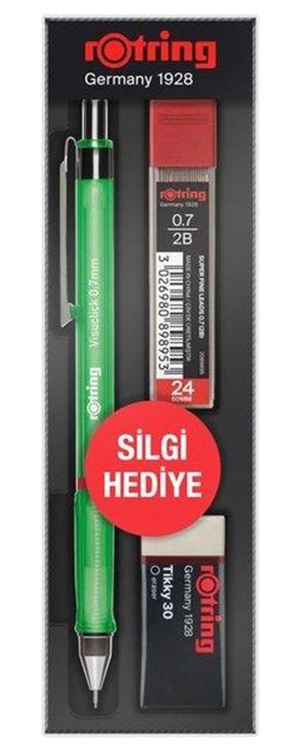 Rotring Visuclick Silgili Plastik Metalik Yeşil 0.7 mm Uçlu Versatil Kalem Seti