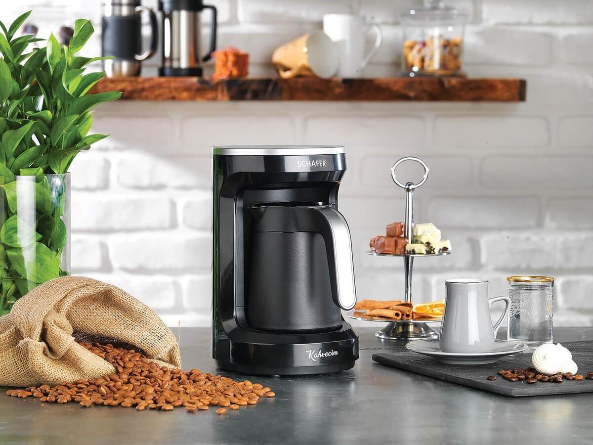 Schafer Kahvecim 600 W Tezgah Üstü Kapsülsüz Öğütücülü Tam Otomatik Espresso Makinesi Siyah