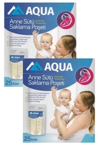 Aqua Süt Saklama Poşeti 2x25'li