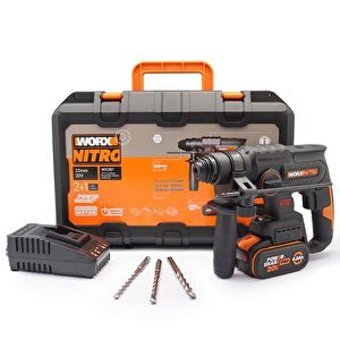 Worx WX381 SDS Plus 100 W 2000 darbe/dk 2.6 kg Akülü Şarjlı Kırıcı Delici Matkap + 3 Parça Delme Ucu