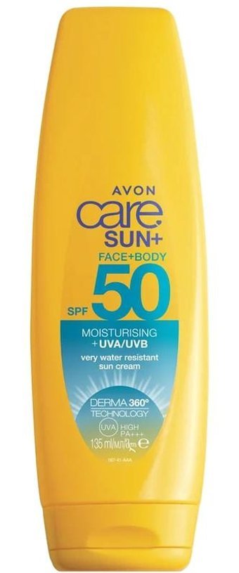 Avon Care Sun+ Renksiz 50 Faktör Tüm Ciltler İçin Nemlendiricili Mineral Filtreli Yağ Bazlı Suya Dayanıklı Yüz ve Vücut Güneş Kremi 135 ml