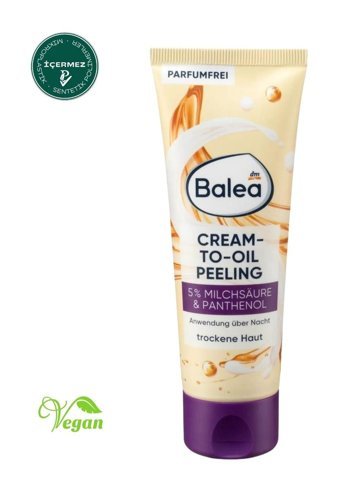 Balea Cream To Oil Gece Siyah Nokta Karşıtı Leke Giderici Sıkılaştırıcı Jel Tüp Yüz Peelingi 75 ml