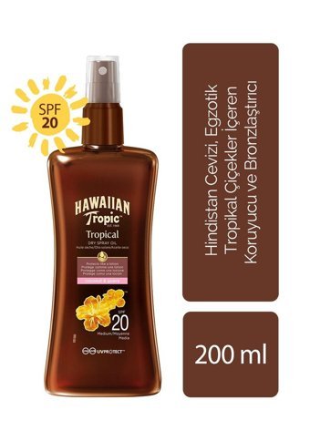 Hawaiian Tropic Yoğun 20 Faktör Tüm Vücut İçin Bronzlaştırıcı Yağ 200 ml