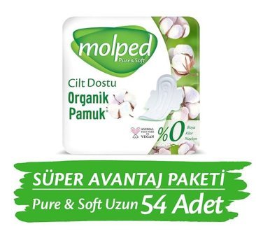 Molped Pure&Soft Organik İnce Antialerjik 18'li Hijyenik Ped 3 Adet