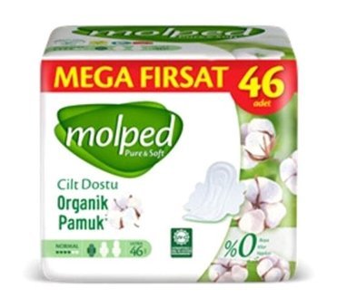 Molped Pure & Soft Organik İnce 46'lı Hijyenik Ped 1 Adet