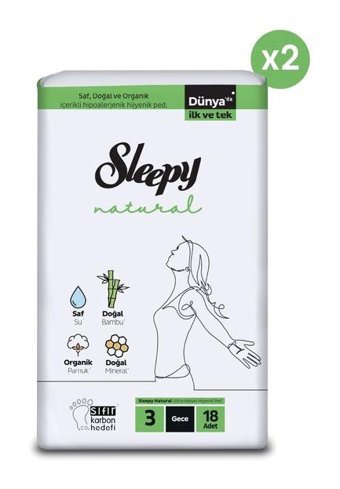 Sleepy Natural Ultra Hassas Organik İnce Antialerjik 36'lı Hijyenik Ped 1 Adet