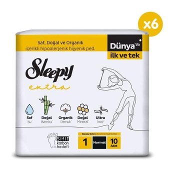 Sleepy Extra Organik Ultra İnce Antialerjik 60'li Hijyenik Ped 1 Adet