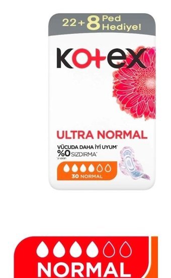 Kotex Ultra İnce 30'lu Hijyenik Ped 1 Adet