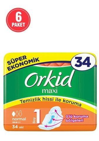 Orkid Maxi İnce 34'lü Hijyenik Ped 6 Adet