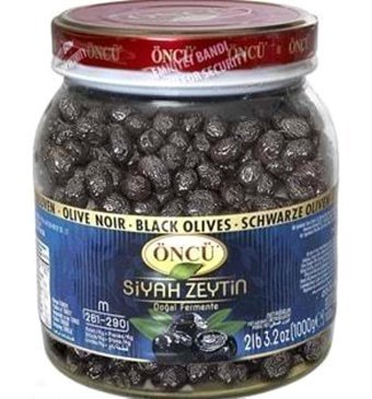 Öncü 261-320 Kalibre Tuzlu Salamura Siyah Zeytin Pet Kavanoz 24x1 kg