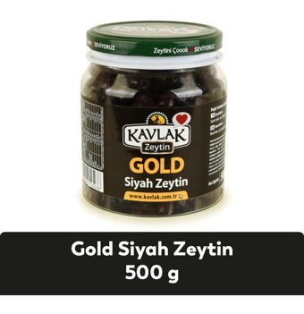 Kavlak Zeytin Gold Gemlik Tuzlu Siyah Zeytin Pet Kavanoz 500 gr