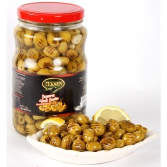 Teksen Izgara Tuzlu Izgara Yeşil Zeytin Kavanoz 1 kg