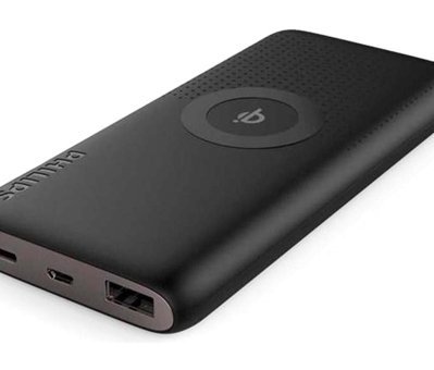 Philips DLP6645 10000 mAh Hızlı Şarjlı Işıklı Type C - USB Çoklu Bağlantılı Kablolu Powerbank Siyah