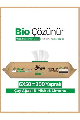 Sleepy Easy Clean Bio 50 Yaprak 6'lı Paket Islak Mendil