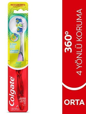 Colgate 360 Advanced Orta Manuel Diş Fırçası Çok Renkli