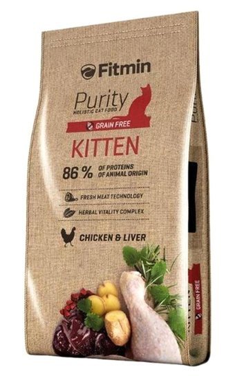 Fitmin Purity Kitten Ciğer - Tavuk Tahılsız Yavru Kedi Maması 10 kg