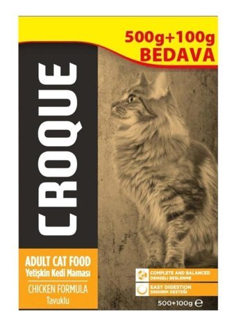 Croque Tavuk Tahıllı Yetişkin Kedi Maması 600 gr