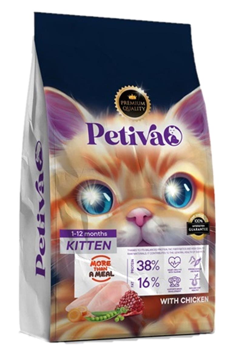 Petiva Tavuklu Az Tahıllı Yavru Kedi Maması 15 kg