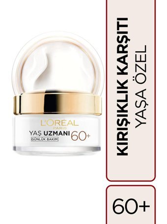 L'oréal Paris 60+ Yaş Uzmanı Nemlendirici Tüm Ciltler Anti-Aging Kırışıklık Giderici Yüz Krem 50 ml