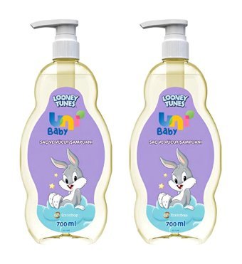 Uni Baby Looney Tunes Göz Yakmayan Yenidoğan Normal Ciltler İçin Bebek Şampuanı 2x700 ml