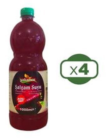 Yakamoz Glutensiz Acılı Şalgam 4x1 lt