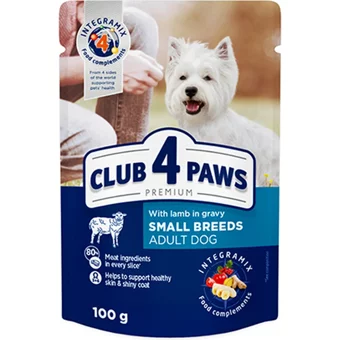 Club4Paws Premium Kuzu Aromalı Soslu Yetişkin Köpek Maması 100 gr Tekli