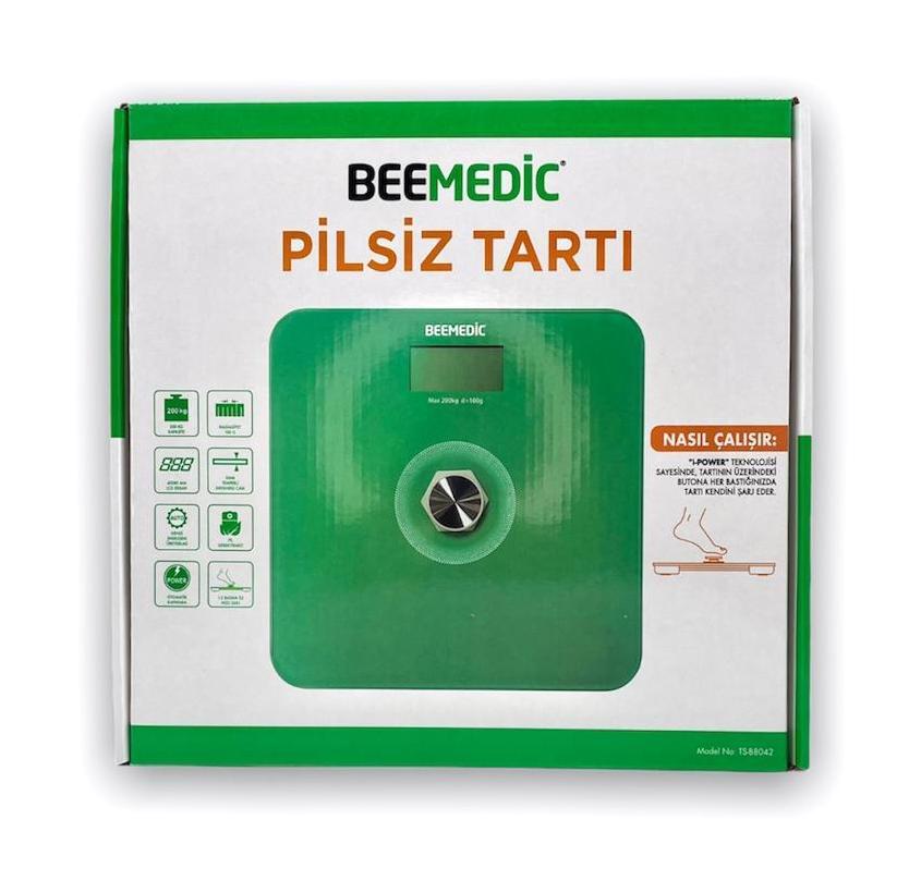 Beemedic Cam Dijital Tartı Yeşil