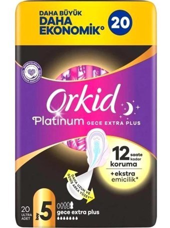 Orkid Platinum Ekstra Plus Gece 20'li Hijyenik Ped