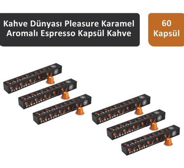 Kahve Dünyası Pleasure Karamel Aromalı Espresso 60'lı Kapsül Kahve