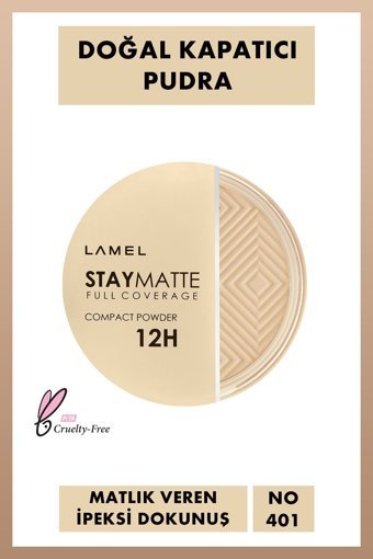 Lamel Cosmetics No 401 Yağsız Mat Kompakt Pudra Orta