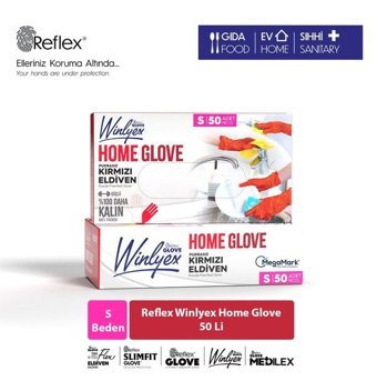 Reflex Winxley Home Kırmızı Small 50 Adet Bulaşık Eldiveni