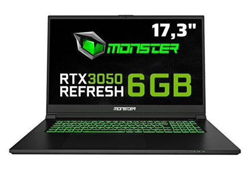 Monster Abra A7 V15.1.6 Harici GeForce RTX 3050 Intel Core i7 12700H 8 GB DDR4 500 GB SSD 17.3 inç FreeDos Gaming Laptop