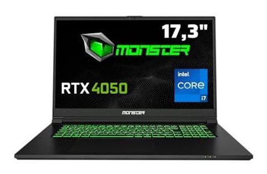 Monster Abra A7 V15.2.5 Harici GeForce RTX 4050 Intel Core i7 12700H 32 GB DDR4 1 TB SSD 17.3 inç Windows 11 Gaming Laptop