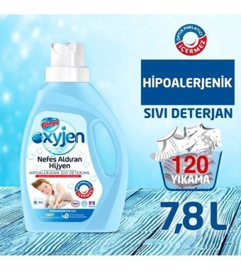 Bingo Oksijen Hipoalerjenik Beyazlar İçin 120 Yıkama Sıvı Deterjan 4x1.95 lt