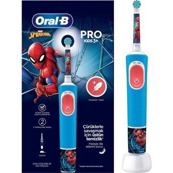 Oral-B Spider Man Yumuşak Şarjlı Diş Fırçası Mavi