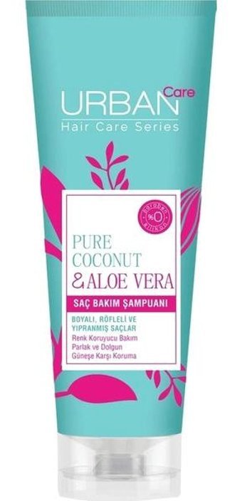 Urban Care Pure Coconut & Aloe Vera Renk Koruyucu Boyalı Saçlar İçin Sülfatsız Keratin Parabensiz Kadın Şampuanı 250 ml