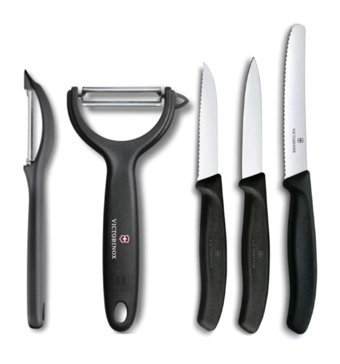 Victorinox 8-11-11 cm Plastik Saplı Paslanmaz Çelik 5 Parça Sebze Soyma ve Doğrama Bıçak Seti