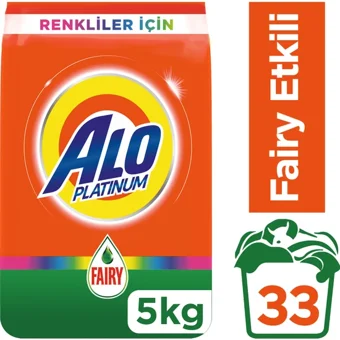 Alo Platinum Renkliler İçin 33 Yıkama Toz Deterjan 5 kg