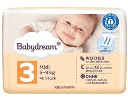 Babydream Mini 3 Numara Cırtlı Bebek Bezi 2 Adet