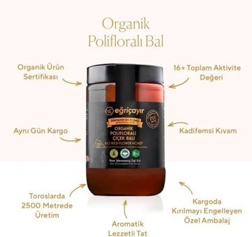 Eğriçayır Polifloralı Organik Çiçek Balı 850 gr