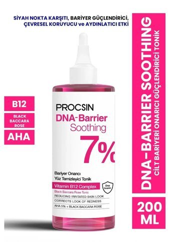 Procsin Dna-Barrier Soothing İçin Aha+Bha Yüz Temizleyici Likit Tonik 200 ml