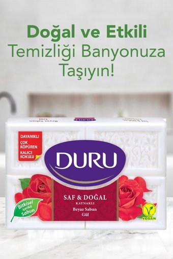 Duru Saf & Doğal Gül Katı Sabun 4x600 gr