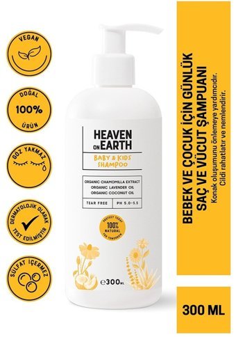 Heaven On Earth Göz Yakmayan Tüm Ciltler İçin Papatya Özlü Bebek Şampuanı 300 ml