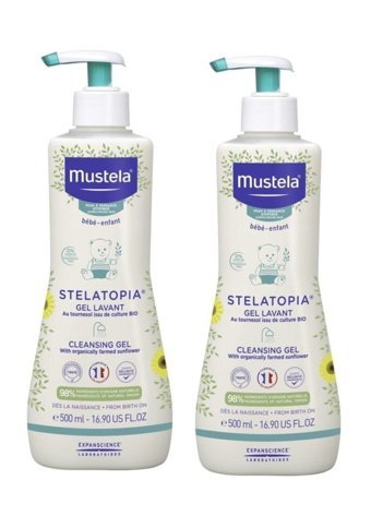 Mustela Stelatopia Göz Yakmayan Hipoalerjenik Yenidoğan Kuru Ciltler İçin Güneş Çiçekli Bebek Şampuanı 2x500 ml