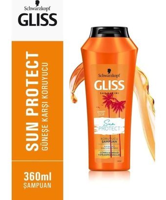 Gliss Sun Protect Onarıcı Tüm Saçlar İçin Sade Standart Unisex Şampuanı 360 ml