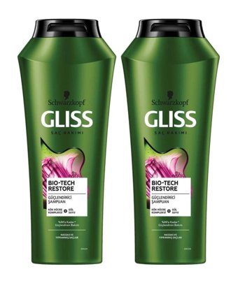 Gliss Bio-Tech Arındırıcı Tüm Saçlar İçin Sade Standart Unisex Şampuanı 2x500 ml